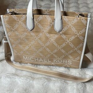 Michael Kors Tan and White Women's Bag